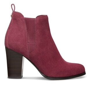 Michael Kors Evaline Mulberry Suede Heeled Bootie Size 5.5M NEW